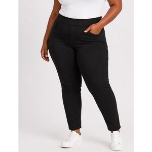 Nine West Womens Denim Leggings Sz XXL Black Pull On Stretch Elastic Waist NWT